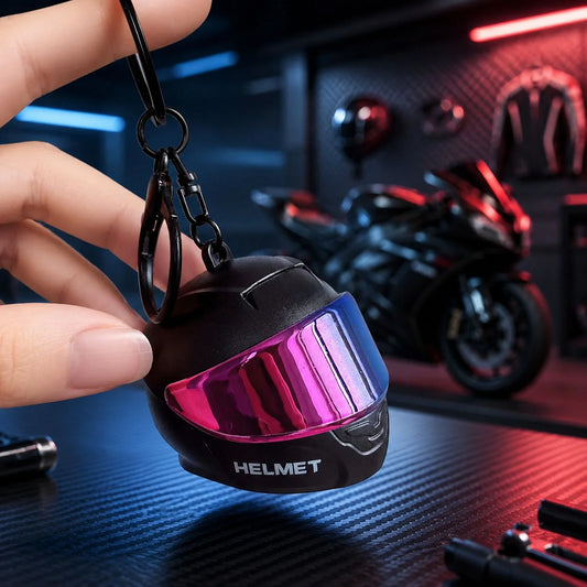 🏍️ Mini Helmet Keychain 🔑✨